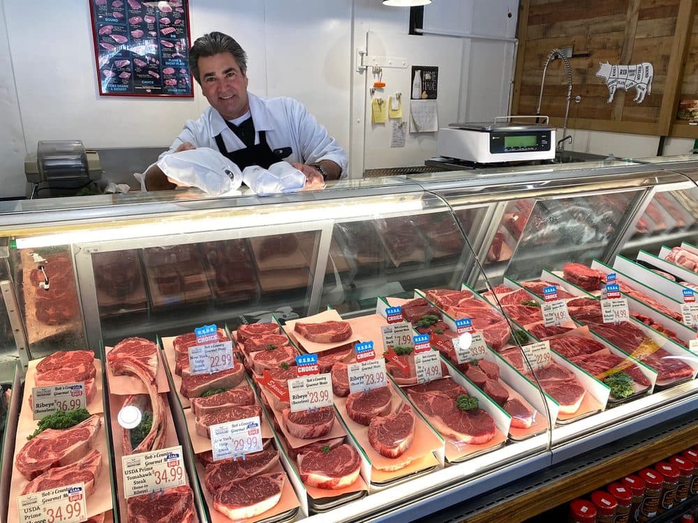 Richard, owner of Bob’s Country Meats, behind the butcher counter